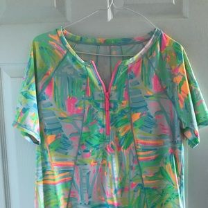 Luxletic Chest Zip Short Sleeve Sungard Pullover